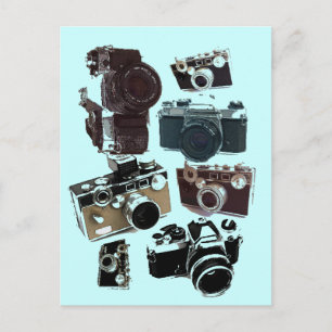 distressed photographer photography retro Camera Postcard