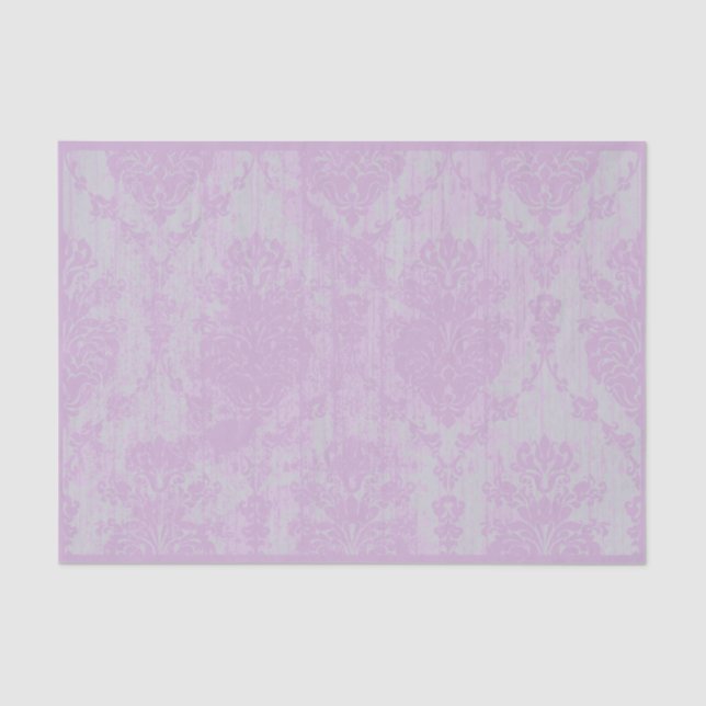 Distressed Pink Grunge Damask Tissue Paper (Front)