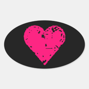 Distressed Pink Heart Car Stickers