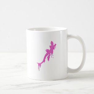 Distressed Pink Salamander With Paint Drip Coffee Mug