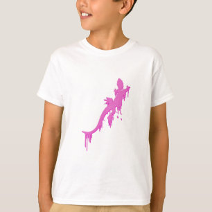 Distressed Pink Salamander With Paint Drip T-Shirt