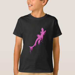 Distressed Pink Salamander With Paint Drip T-Shirt