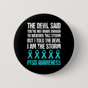 Distressed Post Traumatic Stress Ptsd Awareness 2 Inch Round Button
