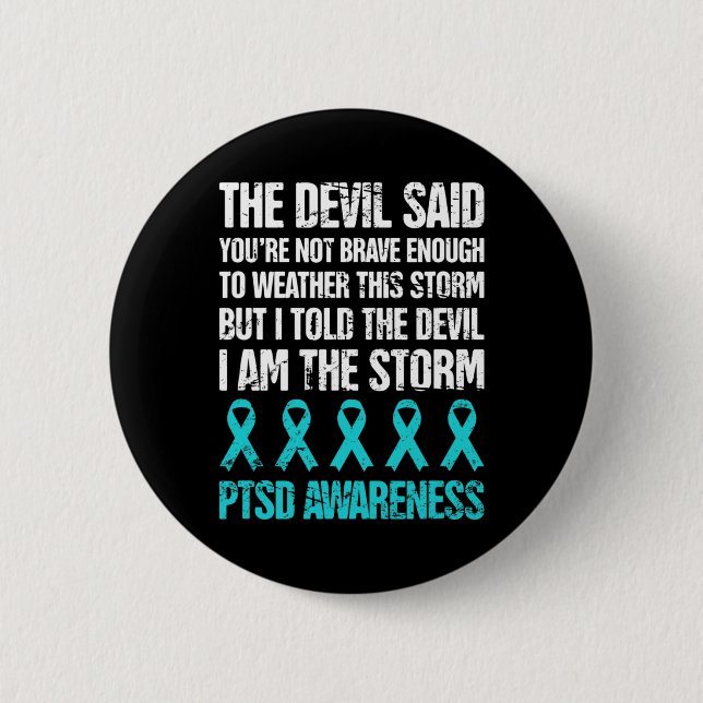 Distressed Post Traumatic Stress Ptsd Awareness  2 Inch Round Button (Front)