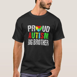 Distressed Proud Autism Big Brother Heart Family M T-Shirt