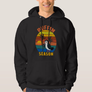 Distressed Puffin Season Retro Vintage Sunset 1 Hoodie