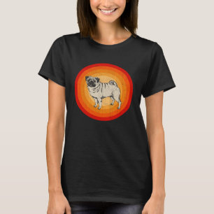 Distressed Pug Dog Retro Style T-Shirt