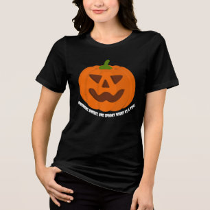Distressed Pumpkin Cartoon T-Shirt Tri-Blend Shirt