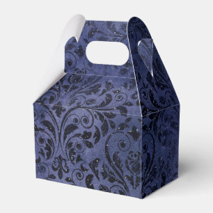 Distressed Purple and Black Damask Favor Box