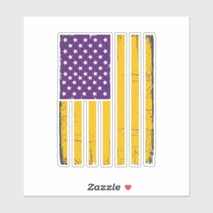 Distressed Purple and Gold American Flag Vector De
