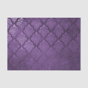 Distressed Purple Damask Tissue Paper