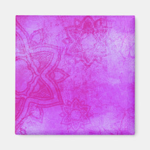 Distressed Purple Mandala Pattern Magnet