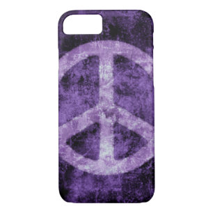 Distressed Purple Peace Sign iPhone 7 case