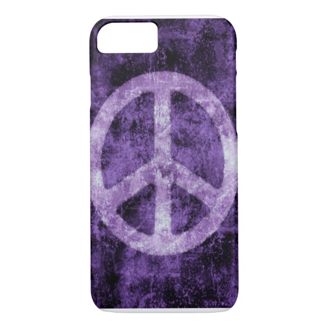 Distressed Purple Peace Sign iPhone 7 case (Back)