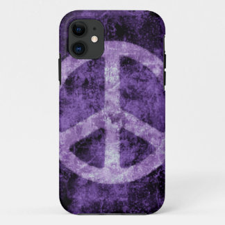 Distressed Purple Peace Sign iPhone Case
