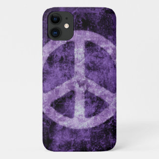 Distressed Purple Peace Sign iPhone Case