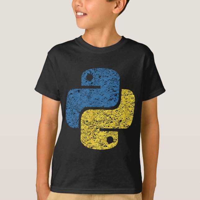Distressed Python Logo for Engineers T-Shirt (Front)