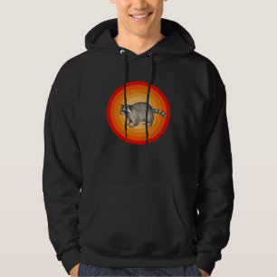 Distressed Raccoon  Retro Style Hoodie