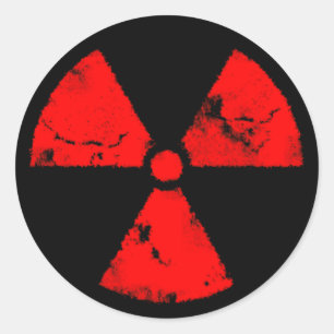Distressed Radiation Symbol Classic Round Sticker