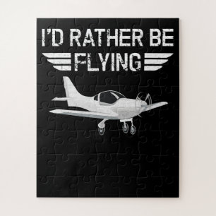 Distressed Rather Be Flying Funny Airplane Pilot Jigsaw Puzzle