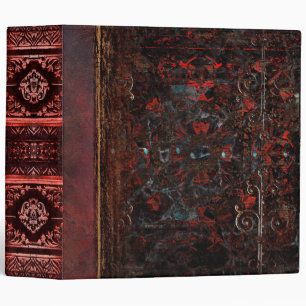Distressed Red and Black Ancient Tome Binder