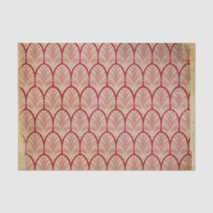 Distressed Red Art Deco Tissue Paper