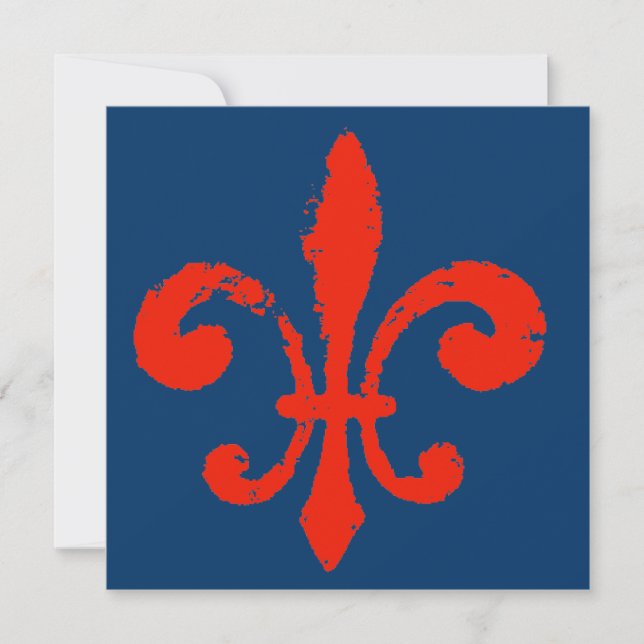 Distressed Red Fleur De Lis (Front)
