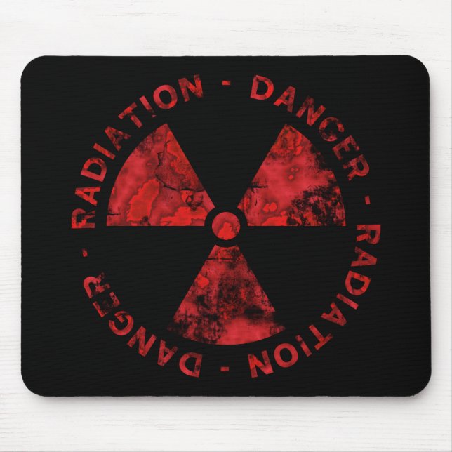 Distressed Red Radiation Symbol Mousepad (Front)