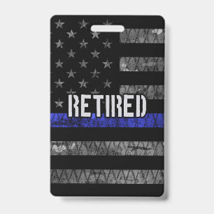 Distressed Retired Police Flag Badge