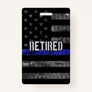Distressed Retired Police Flag Badge