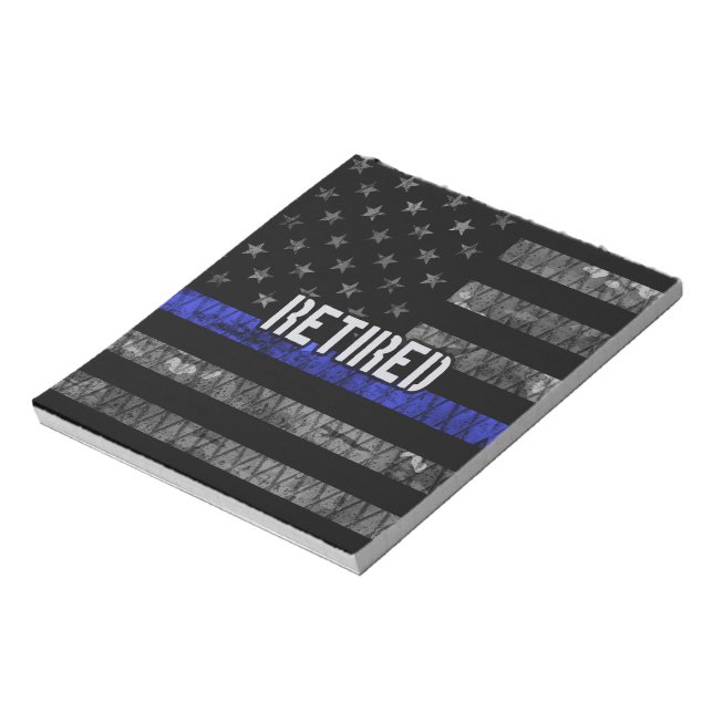 Distressed Retired Police Flag Notepad (Rotated)