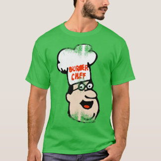Distressed Retro Burger Chef Mascot Chef T-Shirt