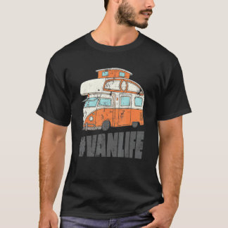 Distressed Retro Camper Van Life - Vintage Vanlife T-Shirt