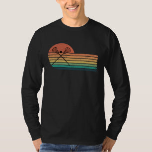 Distressed Retro Crosse Lacrosse Sticks Silhouette T-Shirt