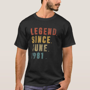 Distressed Retro June 1981 40Th Birthday Gift 40 Y T-Shirt