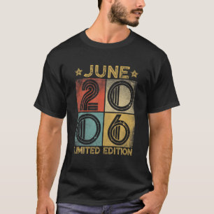 Distressed Retro June 2006 15Th Birthday Gift 15 Y T-Shirt