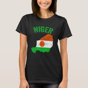 Distressed Retro Niger Flag Niger Map Patriotic T-Shirt