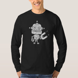 Distressed Retro Robot Dark  Artificial Intelligen T-Shirt