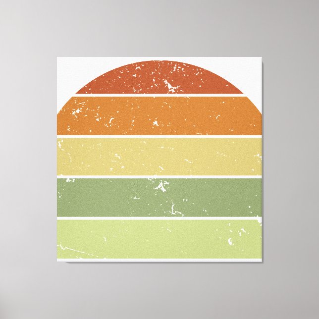Distressed Retro Sunset Canvas Print (Front)