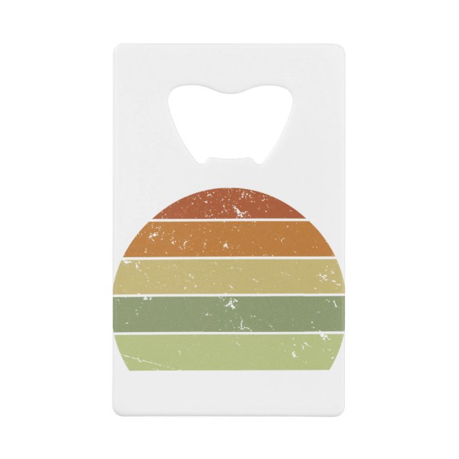 Distressed Retro Sunset Credit Card Bottle Opener (Front)