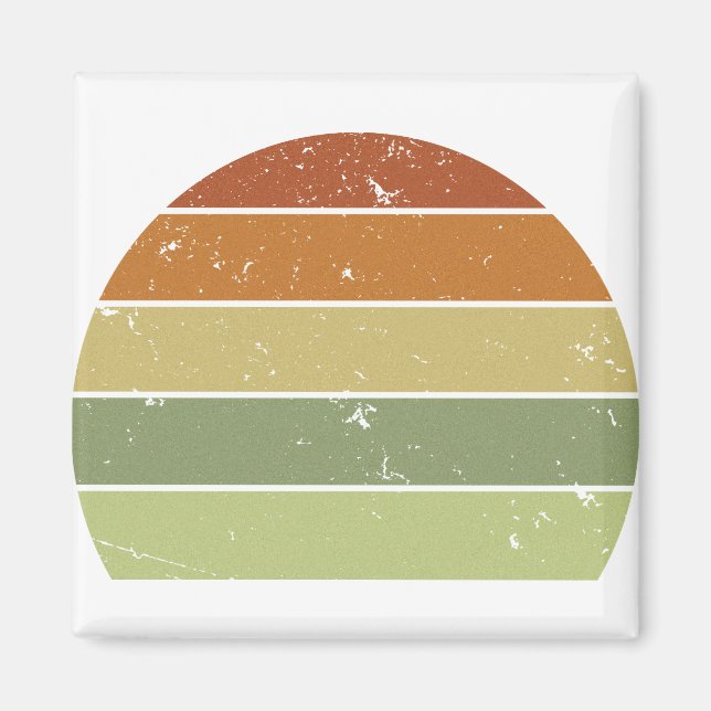 Distressed Retro Sunset Magnet (Front)