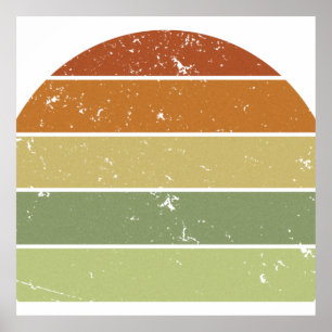 Distressed Retro Sunset Poster