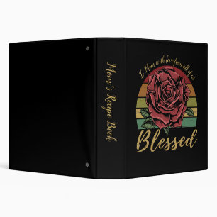 Distressed Retro Sunset Red Rose Blessed Binder
