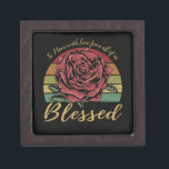 Distressed Retro Sunset Red Rose Blessed Gift Box<br><div class="desc">Accent your living room with this beautiful distressed red rose design or give it as a gift for anyone who loves retro and roses. This gift box makes a great accent in a family room,  bedroom or sun room.</div>