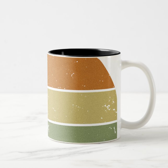 Distressed Retro Sunset Two-Tone Coffee Mug (Right)