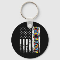 Distressed Retro Vintage American Flag Autism Dadd