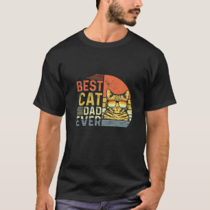 Distressed Retro Vintage Best Cat Dad Ever Mens Fa T-Shirt