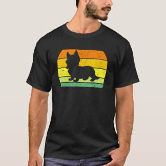 Distressed Retro Vintage Corgi Silhouette T-Shirt