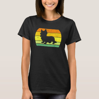 Distressed Retro Vintage Corgi Silhouette T-Shirt
