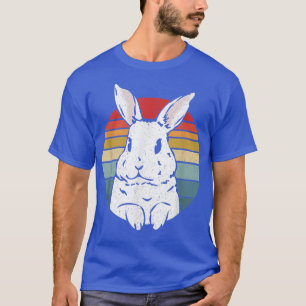 Distressed Retro Vintage Graphic Rainbow White Rab T-Shirt